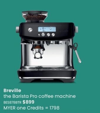 Myer Breville The Barista Pro Coffee Machine offer