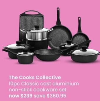 Myer The Cooks Collective 10pc Classic Cast Aluminium Non- Stick Cookware Set offer