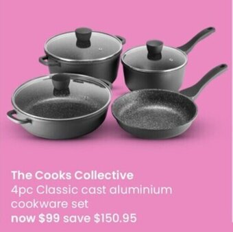 Myer The Cooks Collective 4pc Classic Cast Aluminium Cookware Set offer