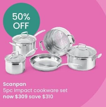 Myer Scanpan 5pc Impact Cookware Set offer