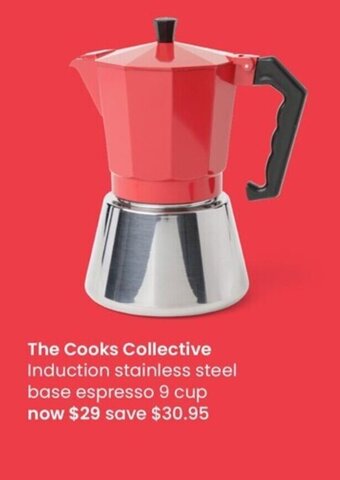 Myer The Cooks Collective Induction Stainless Steel Base Espresso 9 Cup offer