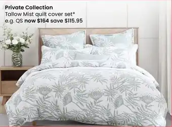 Myer Private Collection Tallow Mist Quilt Cover Set offer