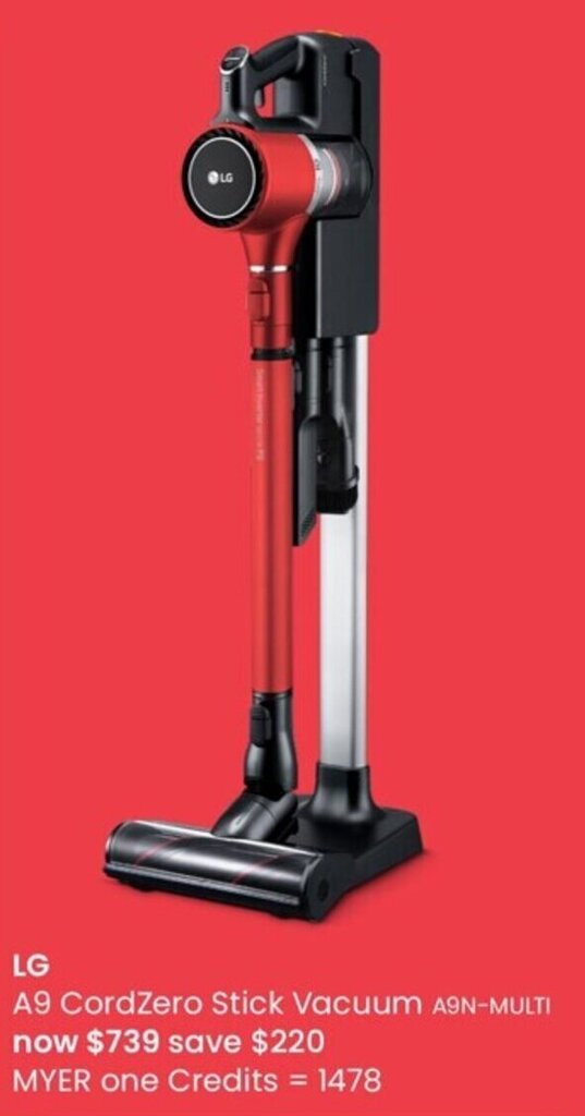 LG A9 CordZero Stick Vacuum offer at Myer
