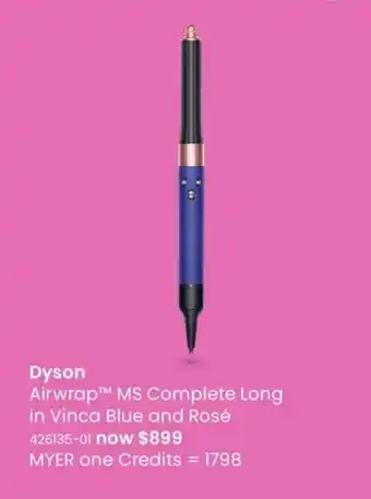 Myer Dyson Airwrap MS Complete Long In Vinca Blue And Rose offer