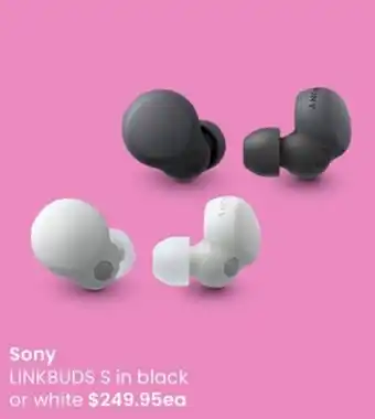 Myer Sony Linkbuds S In Black Or White offer