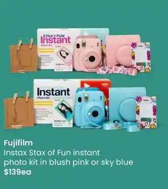 Fujifilm Instax Stax Of Fun Instant Photo Kit In Blush Pink Or Sky Blue
