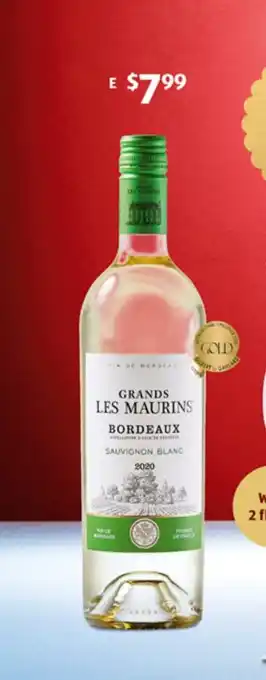 ALDI Grands Les Maurins Bordeaux Sauvignon Blanc offer