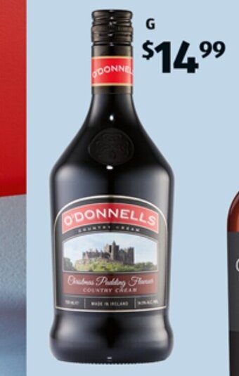 ALDI o'Donnells Christmas Pudding Country Cream 700ml offer