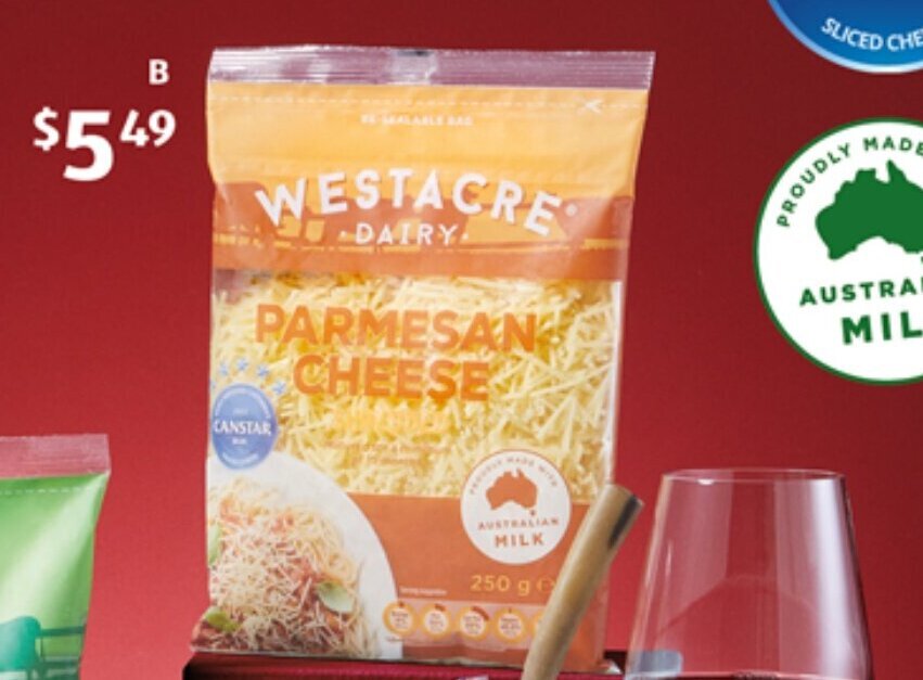 Westacre Dairy Parmesan Cheese Shredded 250g offer at ALDI