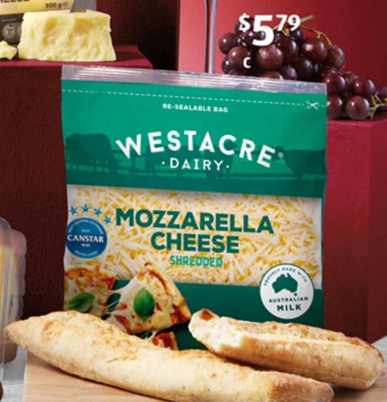 Westacre Dairy Mozzarella Cheese Shredded 500g offer at ALDI