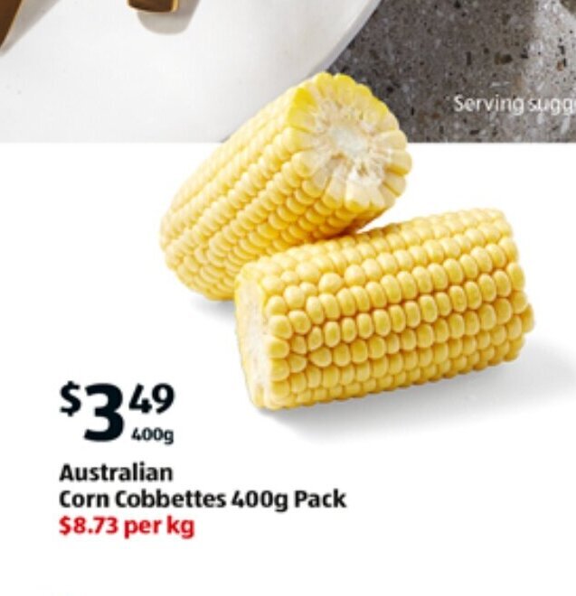 Australian Corn Cobbettes 400g offer at ALDI