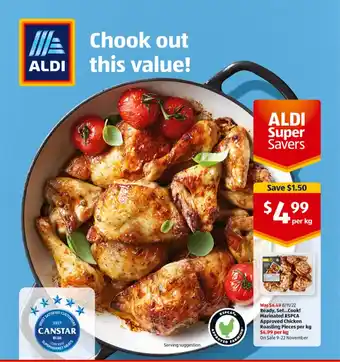 ALDI Ready, Set Cook Marinated RSPCA Approved Chicken  Roasting Pieces Per Kg offer