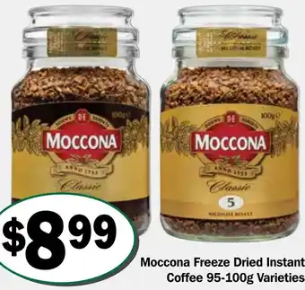 Friendly Grocer Moccona Freeze Dried Instant Coffee 95-100g offer