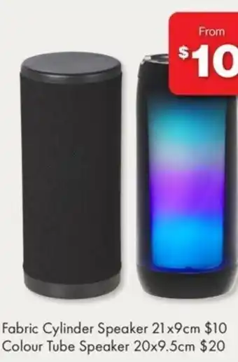 The Reject Shop Fabric Cylinder Speaker 21 x 9 cm offer