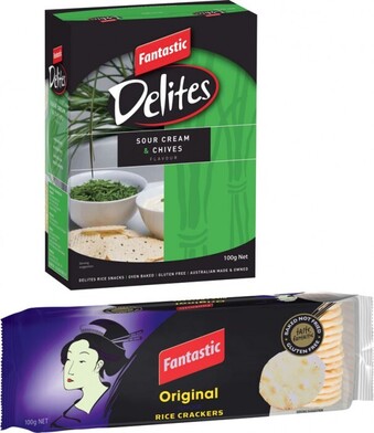 IGA Fantastic Rice Crackers or Delites 100g Selected Varieties offer