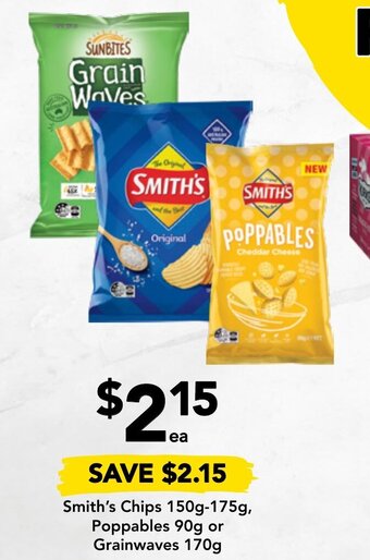 Drakes Smith's Chips 150-170g, Poppables 90g Or Grainwaves 170g offer