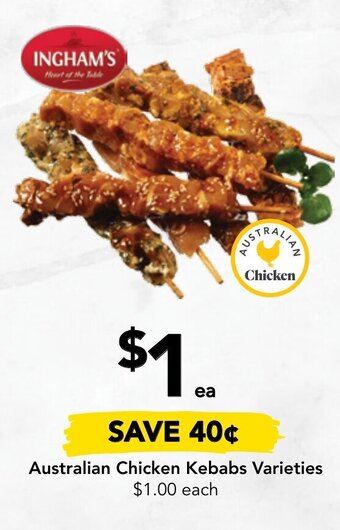 Drakes Australian Chicken Kebabs Varieties offer