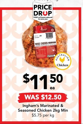 Drakes Ingham's Marinated & Seasoned Chicken 2kg Min offer