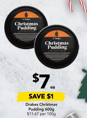 Drakes Drakes Christmas Pudding 600g offer