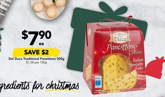 Drakes Del Duca Traditional Panettone 500g offer