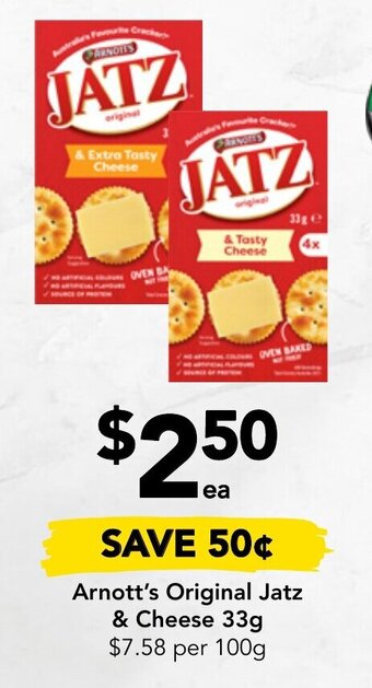 Drakes Arnott's Original Jatz & Cheese 33g offer