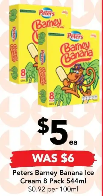 Drakes Peters Barney Banana Ice Cream 8 pack 544ml offer
