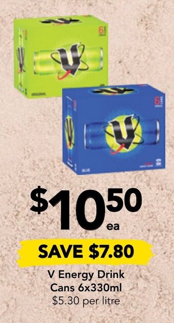 Drakes V Energy Drink Can 6x330ml offer