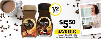 Drakes Nescafe Blend 43 150g Or Smooth & Creamy 140g offer