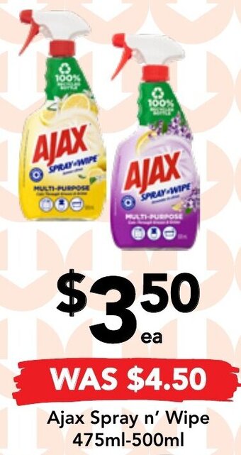 Drakes Ajax Spray n' Wipe 475ml-500ml offer