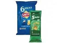 Woolworths Smith’s or Jumpy’s Assorted Multipack Chips Pk 5-6 offer