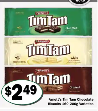 Friendly Grocer Arnott's Tim Tam Chocolate Biscuits 160-200g Vareities offer