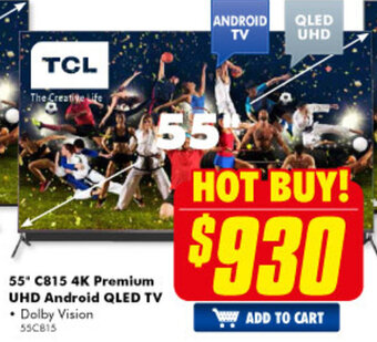 TCL - 55" C815 4K Premium UHD Android QLED TV - 55C815