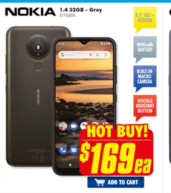 The Good Guys Nokia - 1.4 32GB - Grey offer