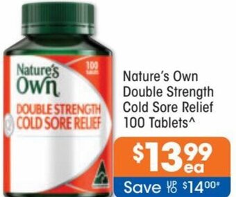 Good Price Pharmacy Nature's Own Double Strength Cold Sore Relief 100 Tablets offer