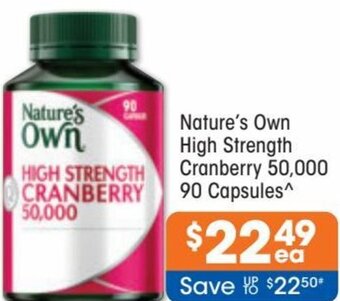 Good Price Pharmacy Nature's Own High Strength Cranberry 50,000 90 Capsules offer