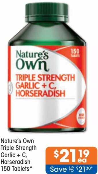 Good Price Pharmacy Nature's Own Triple Strength Garlic + C Horseradish 150 Tablets offer