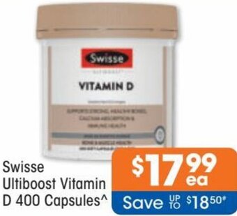 Good Price Pharmacy Swisse Ultiboost Vitamin D 400 Capsules offer