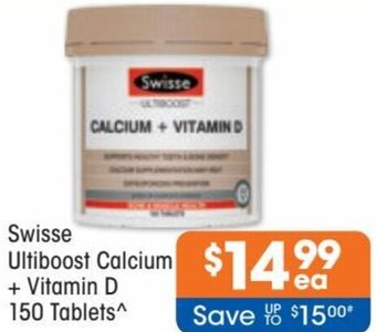 Good Price Pharmacy Swisse Ultiboost Calcium + Vitamin D 150 Tablets offer