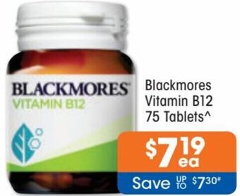 Good Price Pharmacy Blackmores Vitamin B12 75 Tablets offer