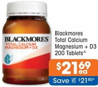 Good Price Pharmacy Blackmores Total Calcium Magnesium + D3 200 Tablets offer