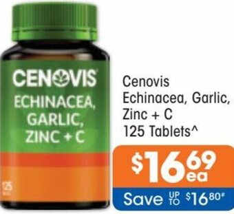 Good Price Pharmacy Cenovis Echinacea, Garlic, Zinc + C 125 Tablets offer