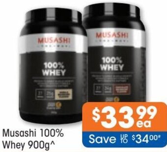 Good Price Pharmacy Musashi 100% Whey 900g offer