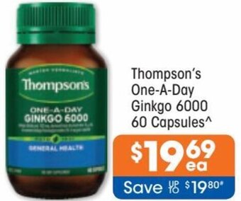 Good Price Pharmacy Thompson's One-A-Day Ginkgo 6000 60 Capsules offer