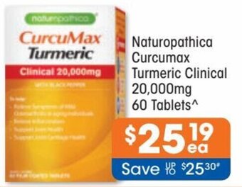 Good Price Pharmacy Naturopathica Curcumax Turmeric Clinical 20,000mg 60 Tablets offer