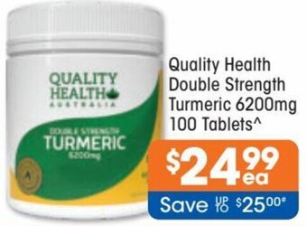 Good Price Pharmacy Quality Health Double Strength Turmeric 6200mg 100 Tablets offer