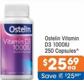 Good Price Pharmacy Ostelin Vitamin D3 1000IU 250 Capsules offer
