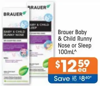 Good Price Pharmacy Brauer Baby & child Runny Nose or Sleep 100ml offer