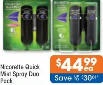 Good Price Pharmacy Nicorette Quick Mist Spray Duo Pack offer