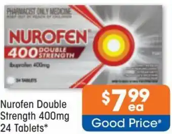 Good Price Pharmacy Nurofen Double Strength 400mg 24 Tablets offer