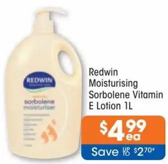 Good Price Pharmacy Redwin Moisturising Sorbolene Vitamin E Lotion 1L offer
